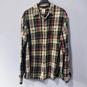Dockers men flannel shirt size‎ XL green red  white